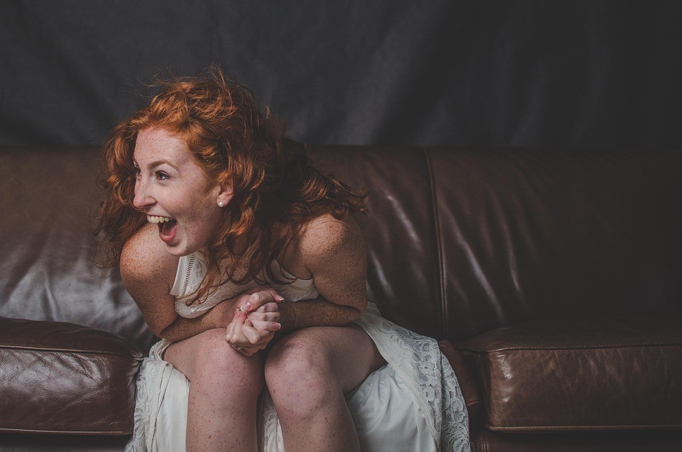 woman laughing