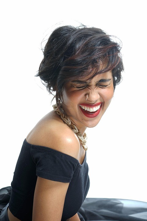 woman laughing